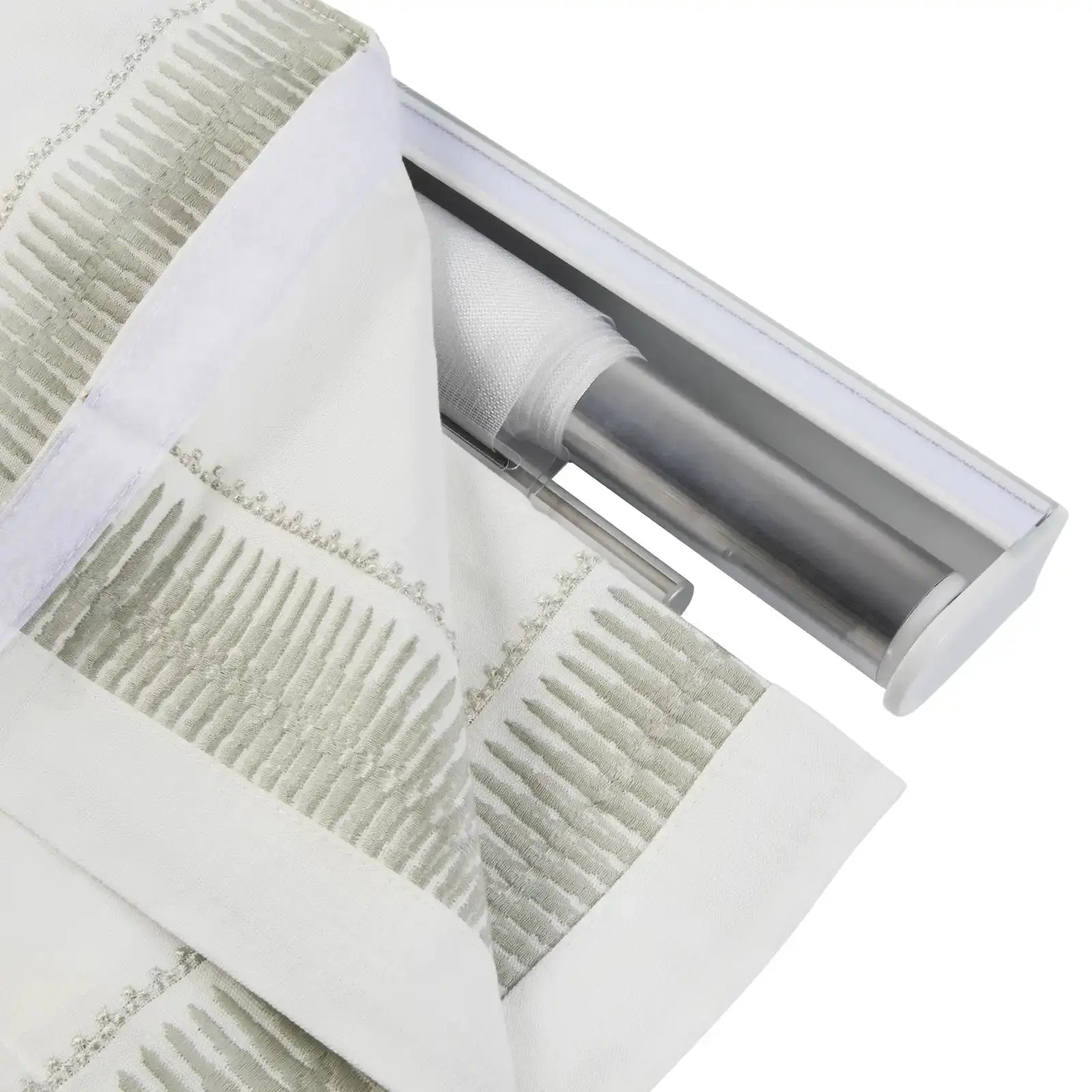 Linnea Linen Cotton Embroidered Roman Shade Cordless -TWOPAGES