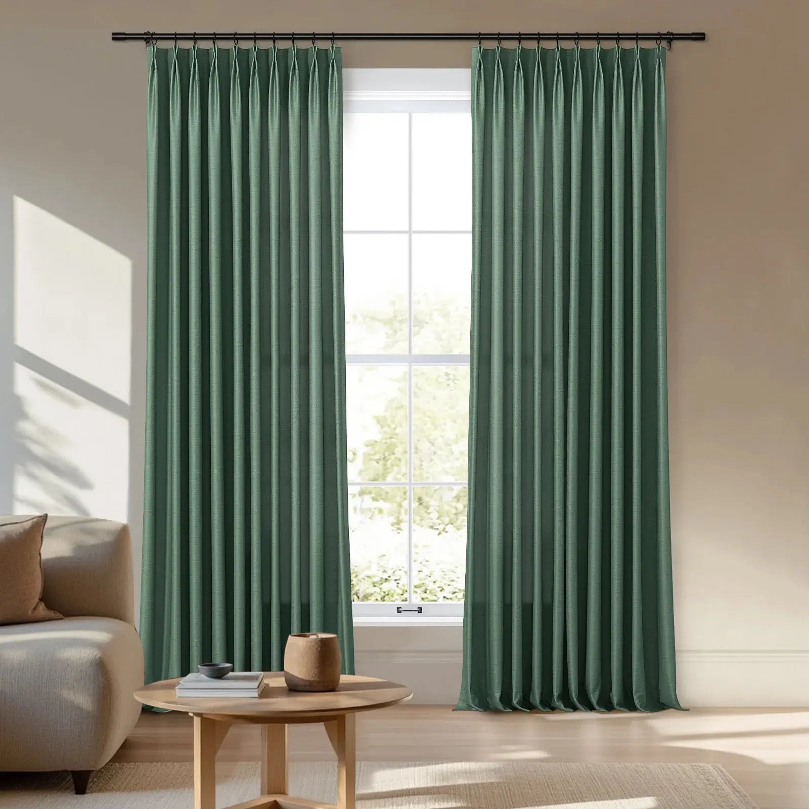 Veda Luster Cotton Velvet Drapery Pleated -TWOPAGES