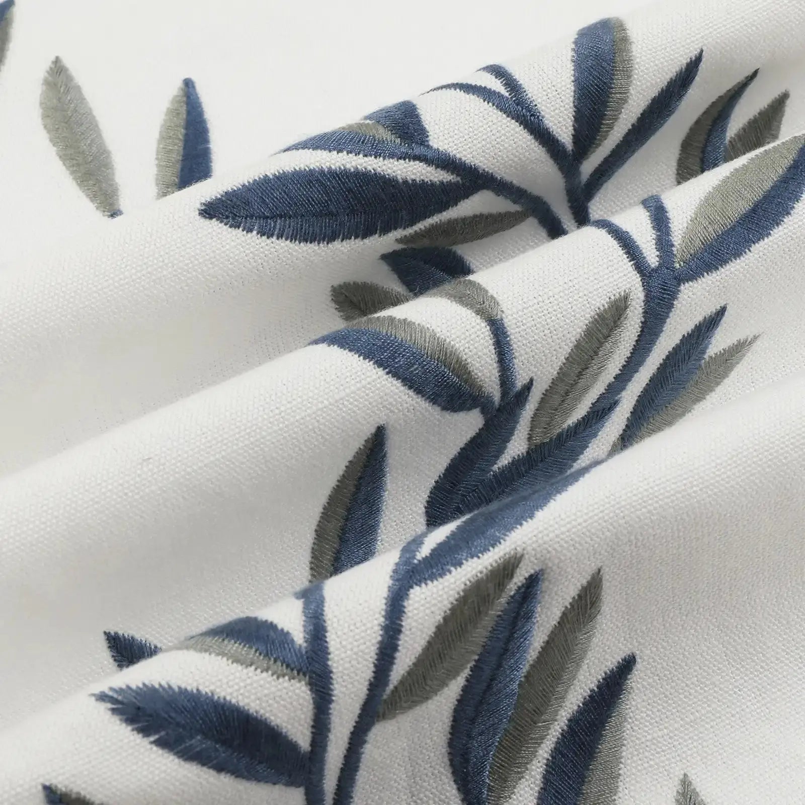 linen cotton embroidered pleated drapery for elegant insulated style