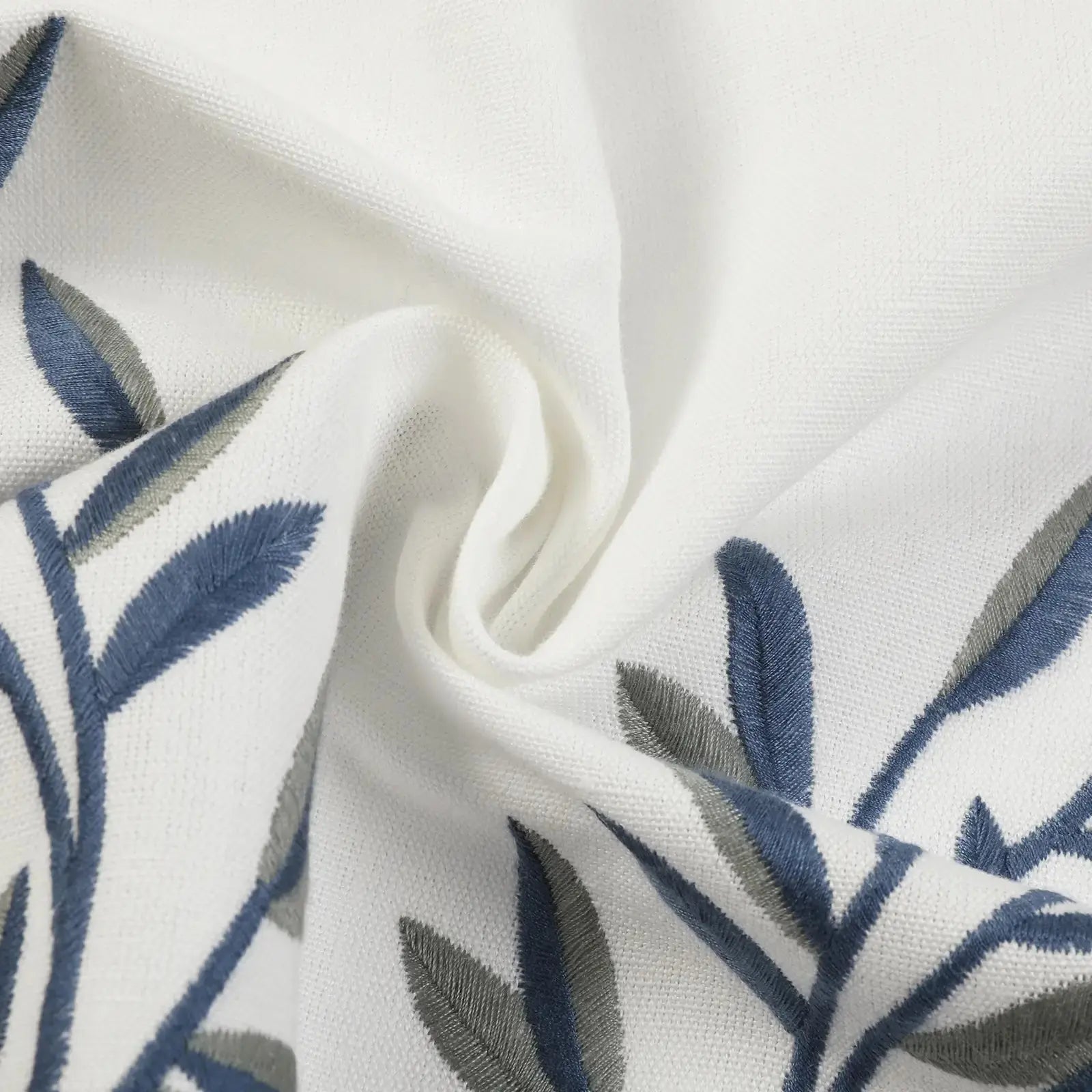 linen cotton embroidered pleated drapery for elegant insulated style