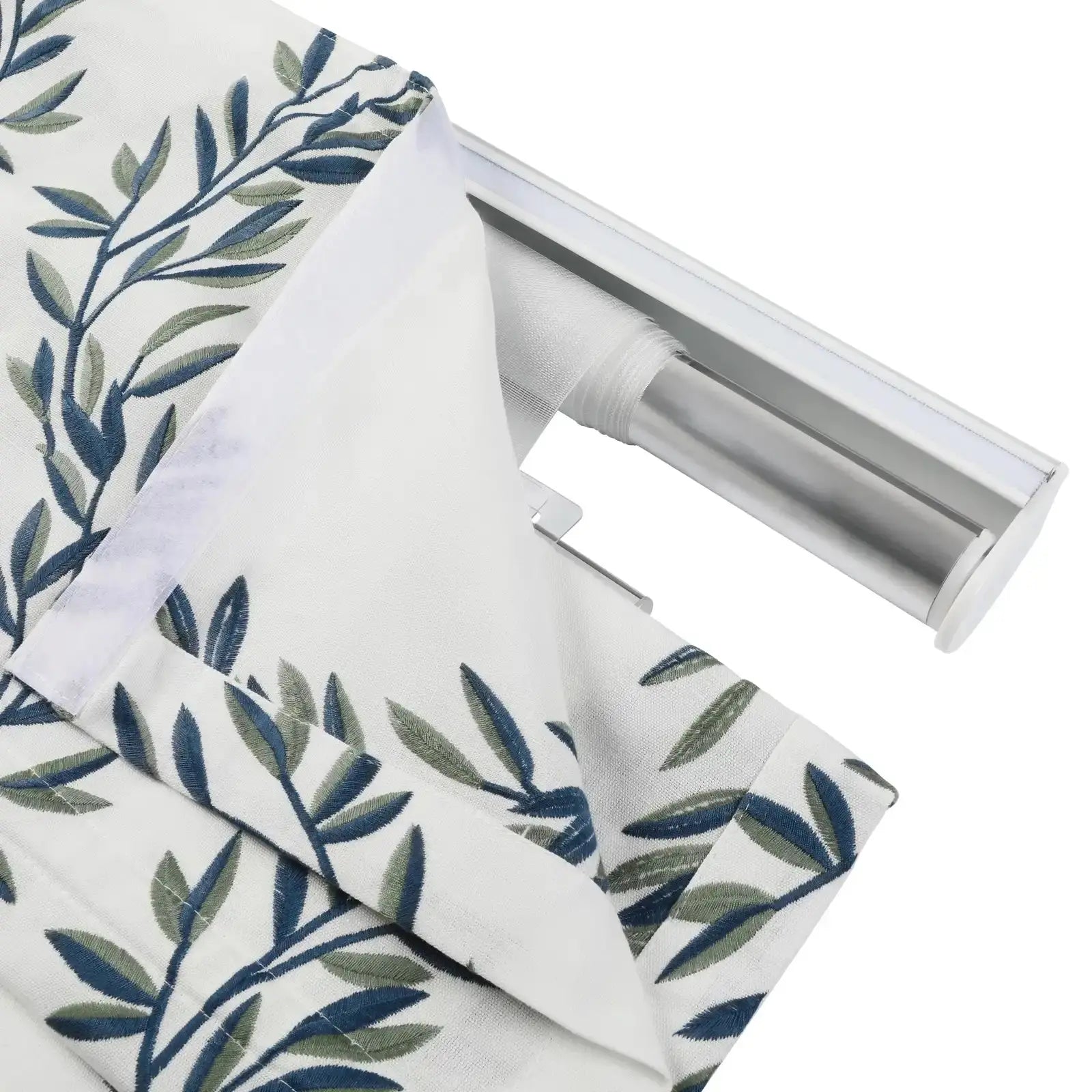 Linnea Linen Cotton Embroidered Roman Shade Cordless -TWOPAGES