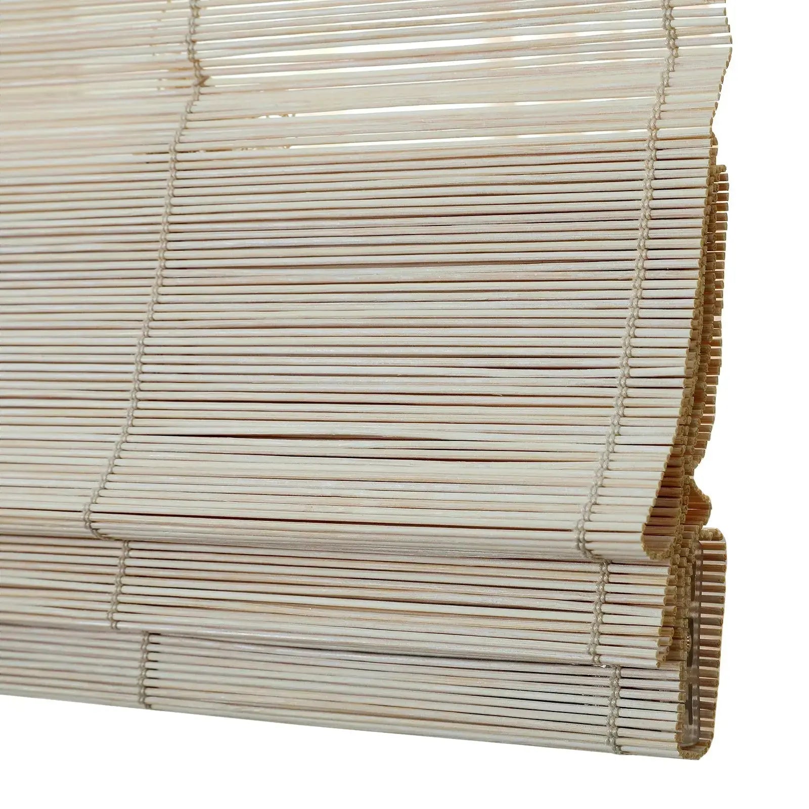 Sybil Bamboo Roman Shade - Pearl White TWOPAGES CURTAINS