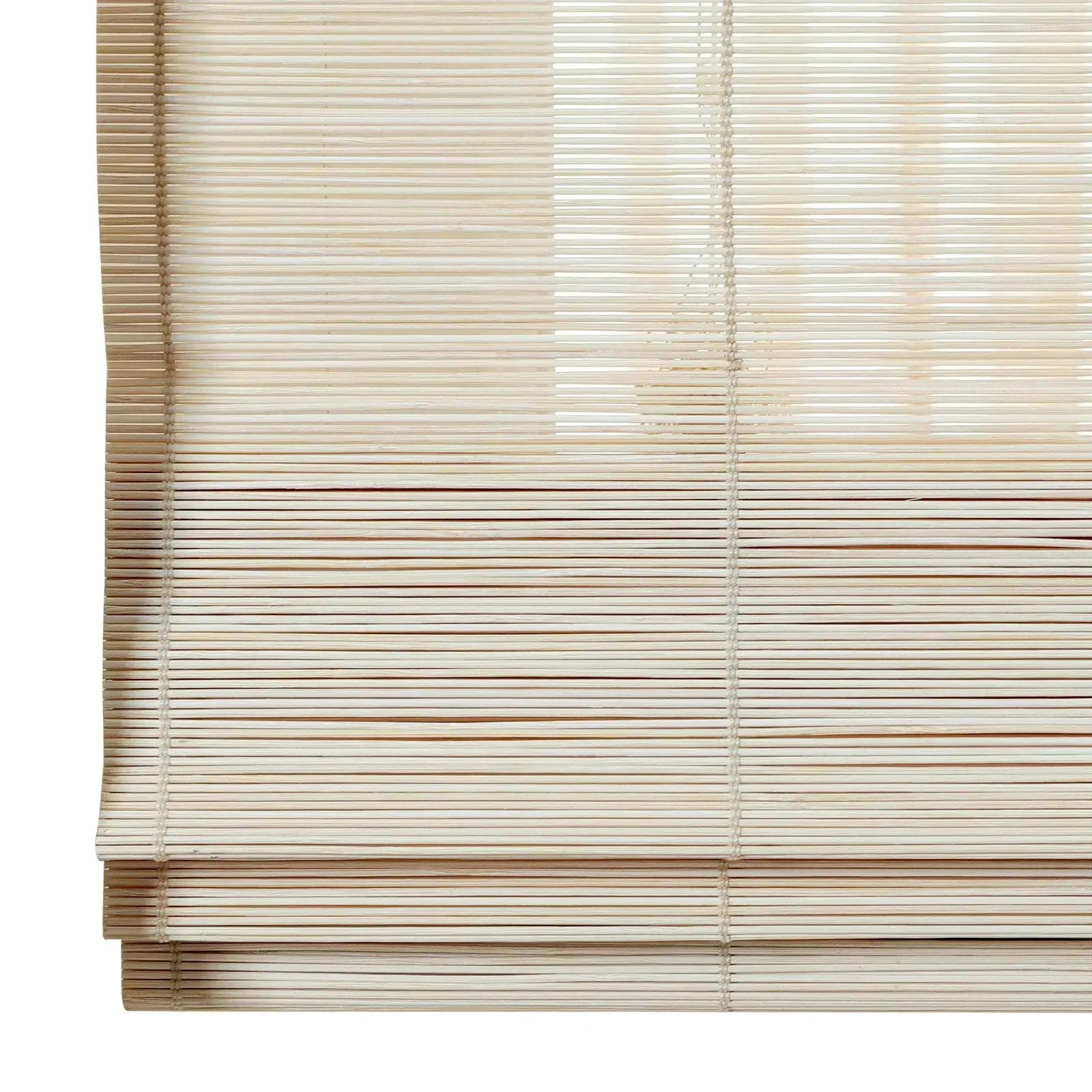 Sybil Bamboo Roman Shade - Pearl White TWOPAGES CURTAINS