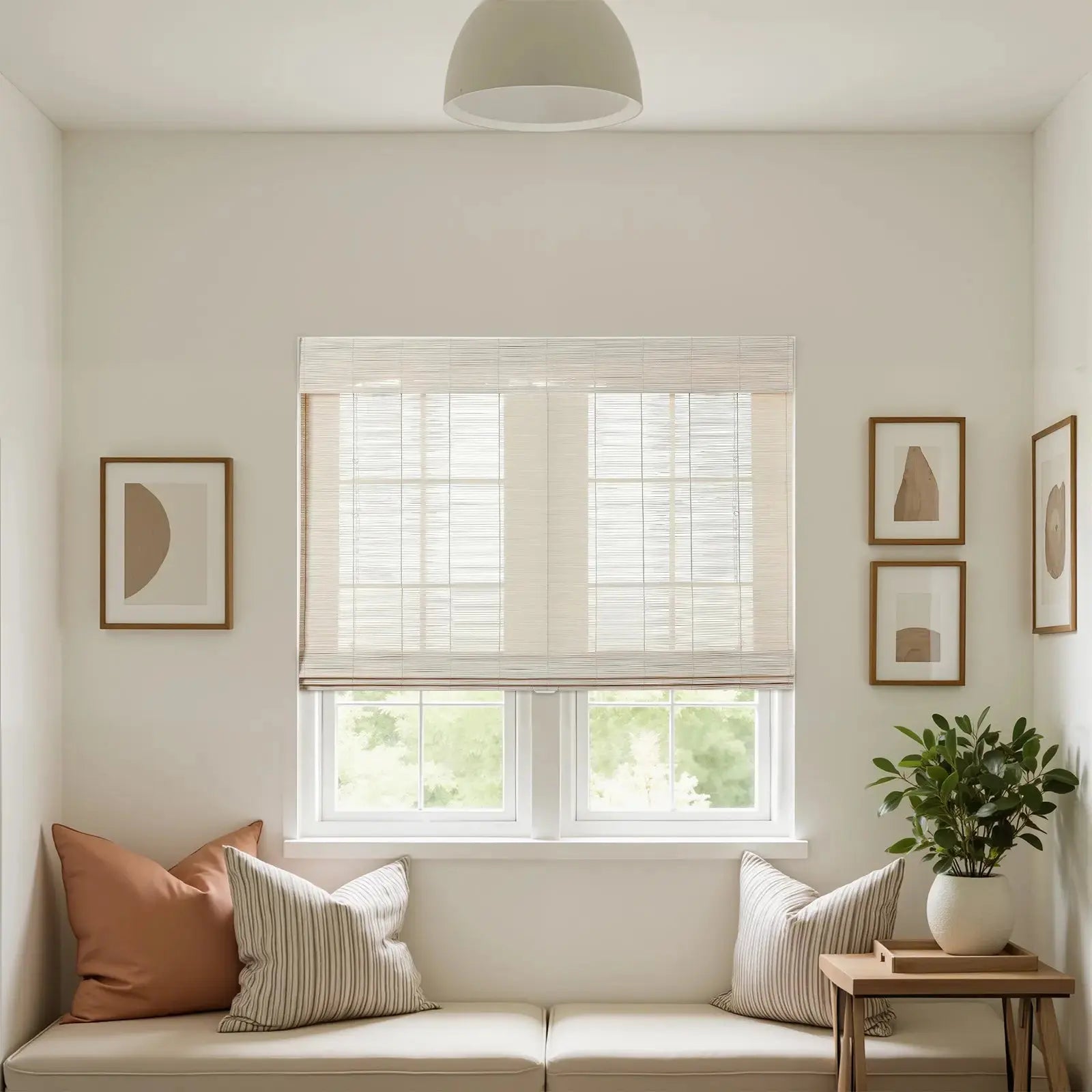 Sybil Bamboo Roman Shade Cordless -TWOPAGES CURTAINS