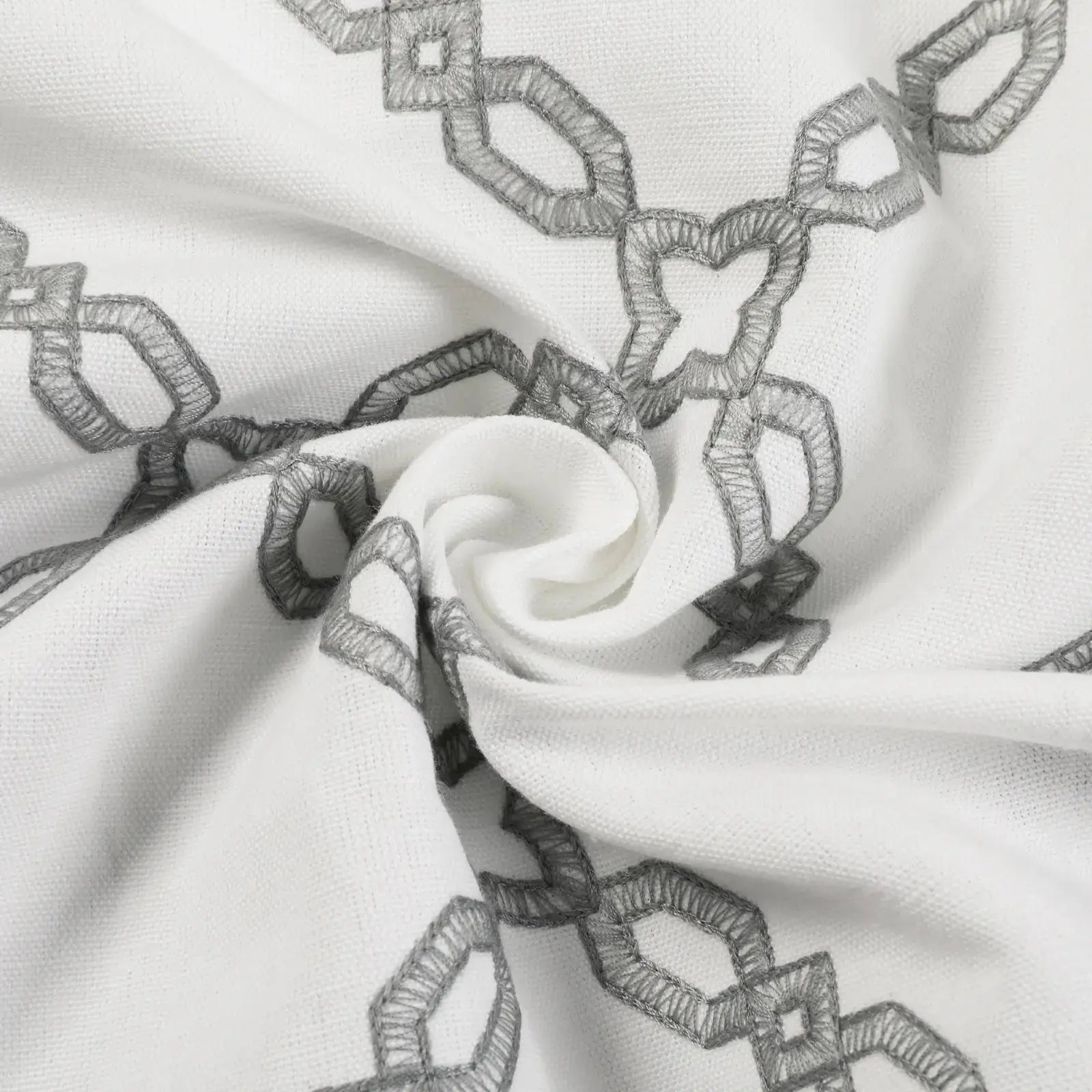 linen cotton embroidered pleated drapery for elegant insulated style