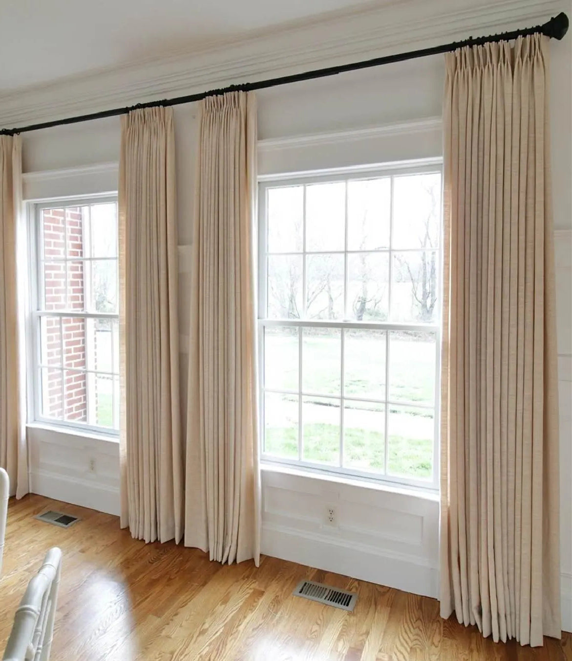 linen extra wide pleated drapery for elegant insulated interiors