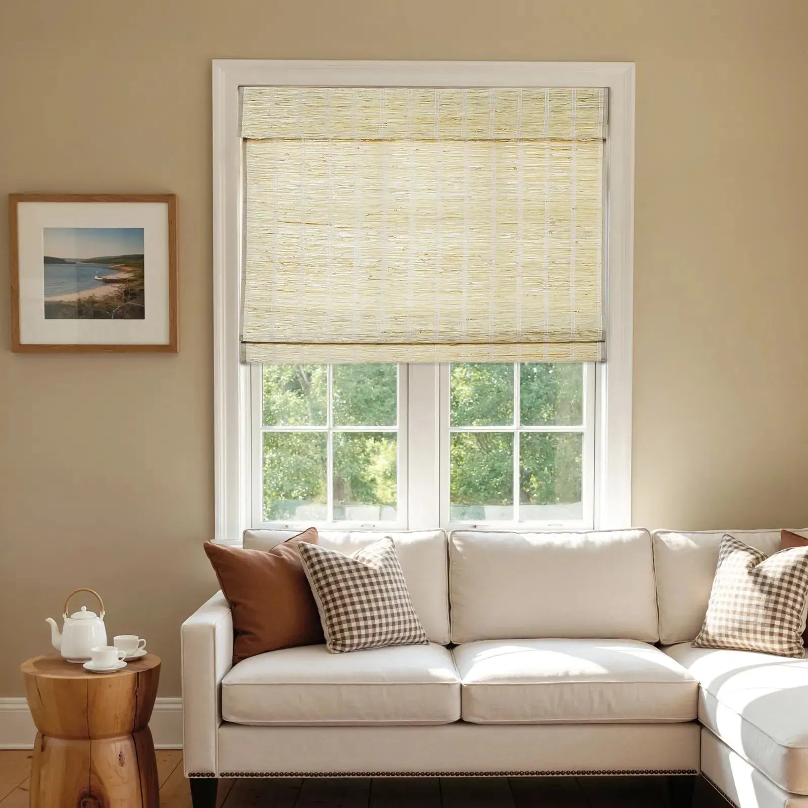 Rae Natural Ramie Jute Woven Wood Shades - Series M -TWOPAGES CURTAINS