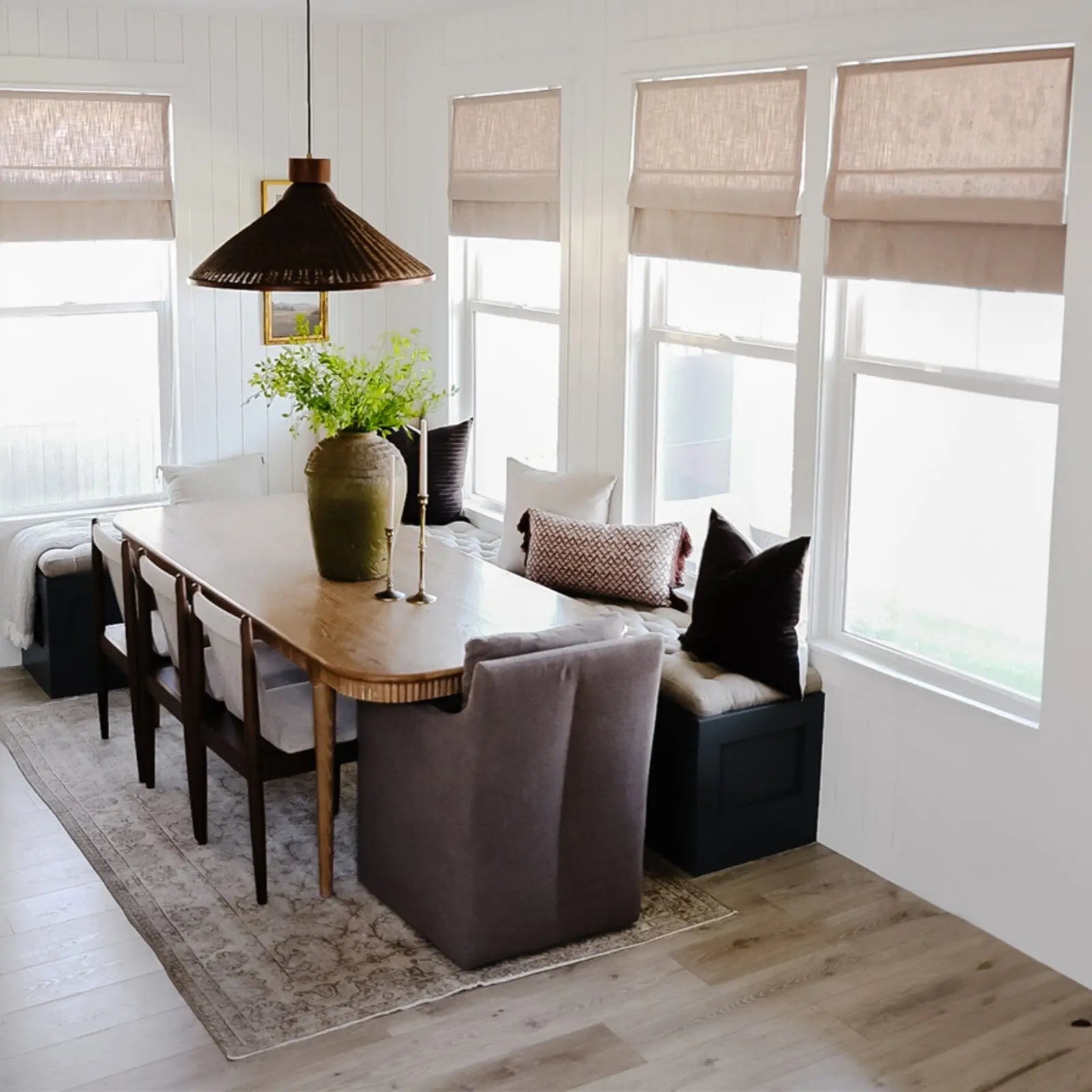 Jawara Roman Shade Cordless-Wooden Headrail TWOPAGES