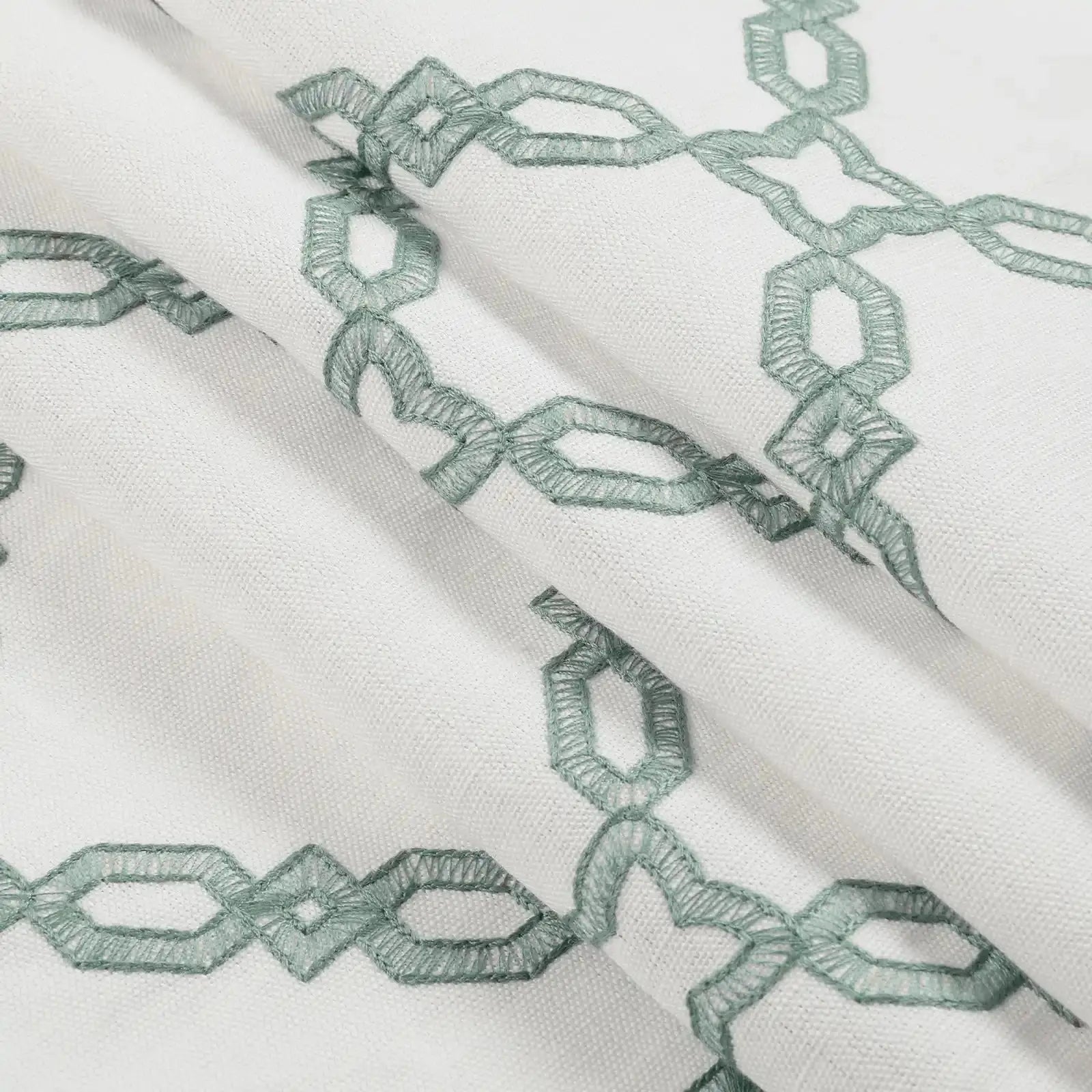 linen cotton embroidered pleated drapery for elegant insulated style