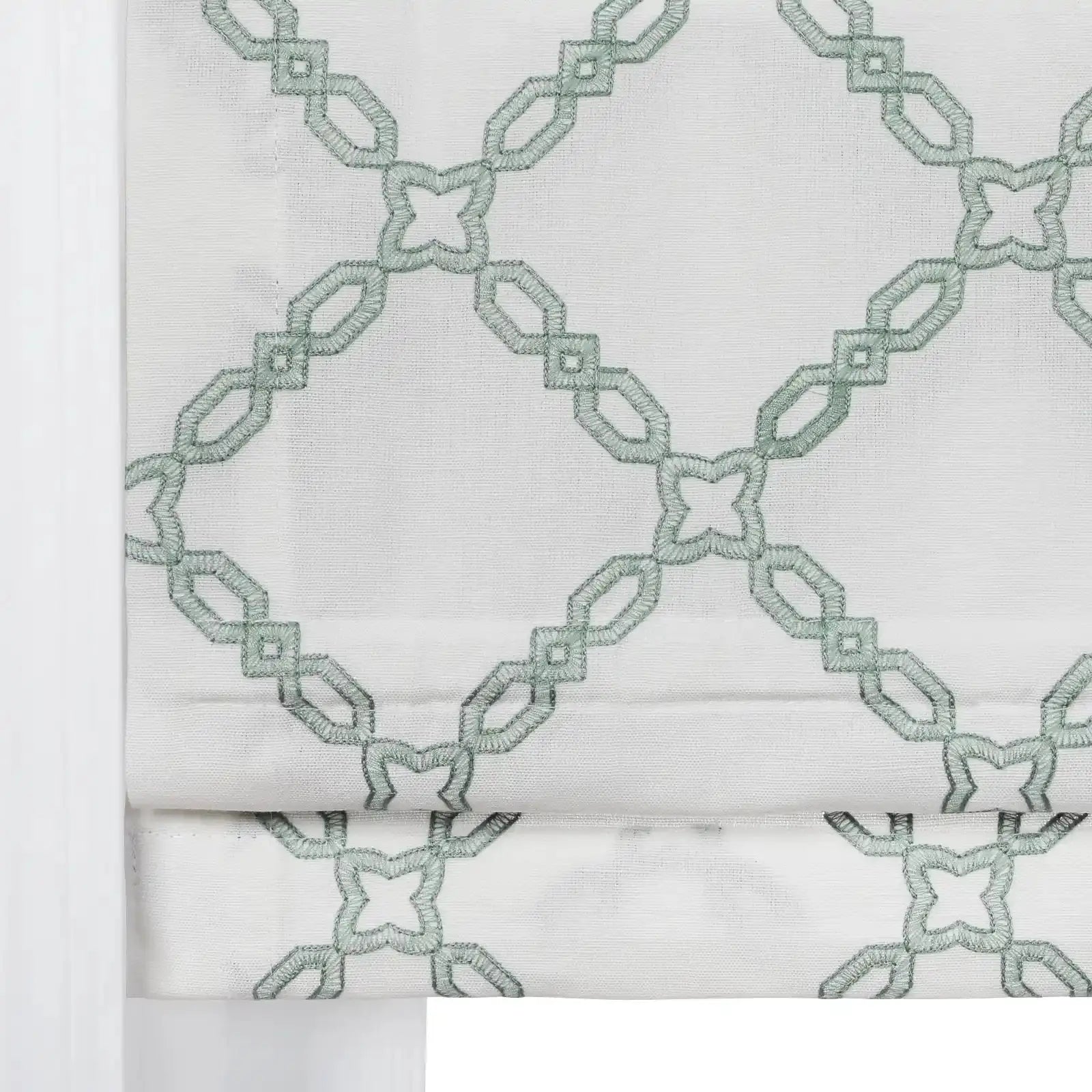 Linnea Linen Cotton Embroidered Roman Shade Cordless -TWOPAGES