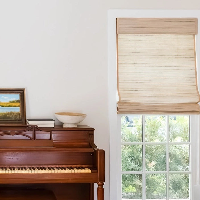 Lay Natural Ramie Bamboo Woven Shade - Sand Beige- -TWOPAGES CURTAINS