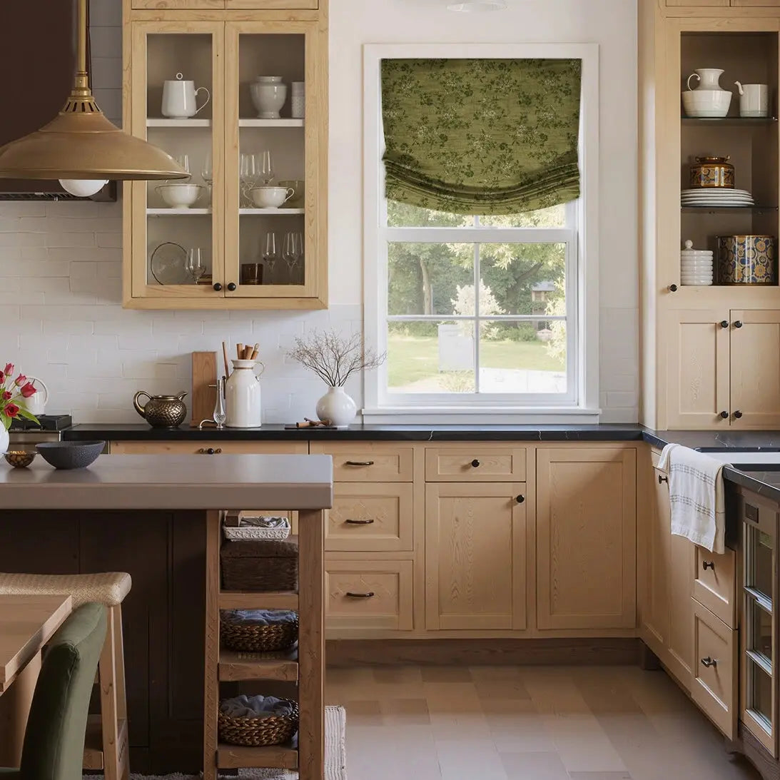 Custom Relaxed Roman Shades Cord Lift- -TWOPAGES