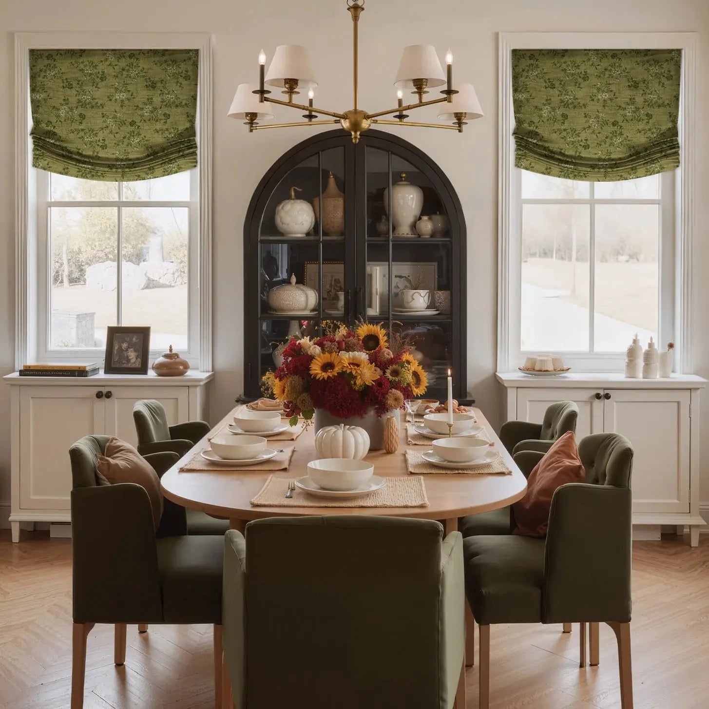 Custom Relaxed Roman Shades Cord Lift- -TWOPAGES