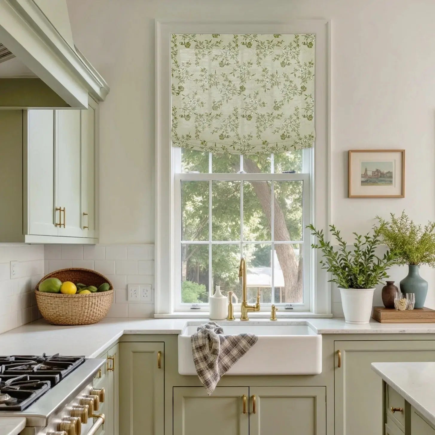 Isabella Cotton Relaxed Roman Shades Cord Lift -TWOPAGES