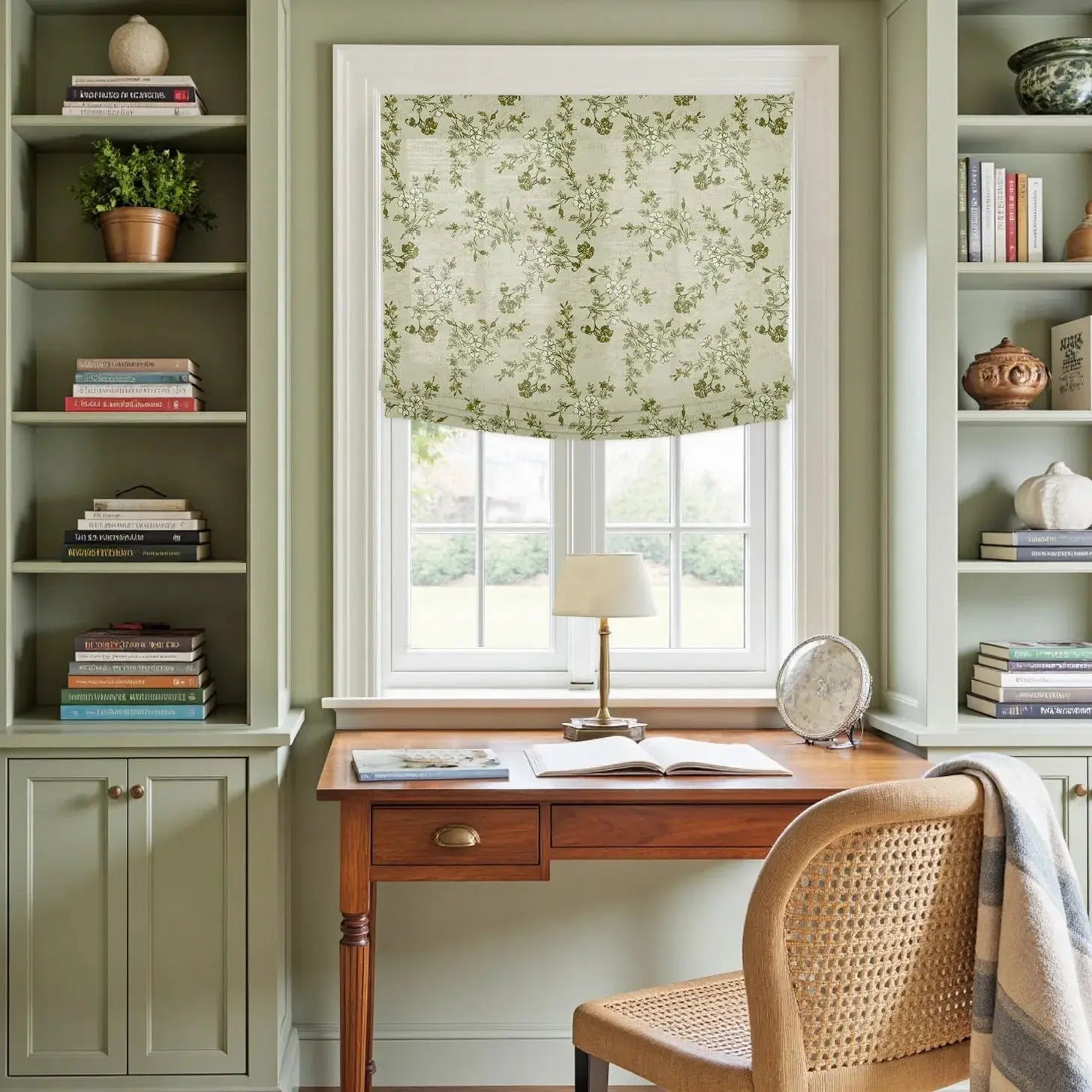 Isabella Cotton Relaxed Roman Shades Cord Lift -TWOPAGES