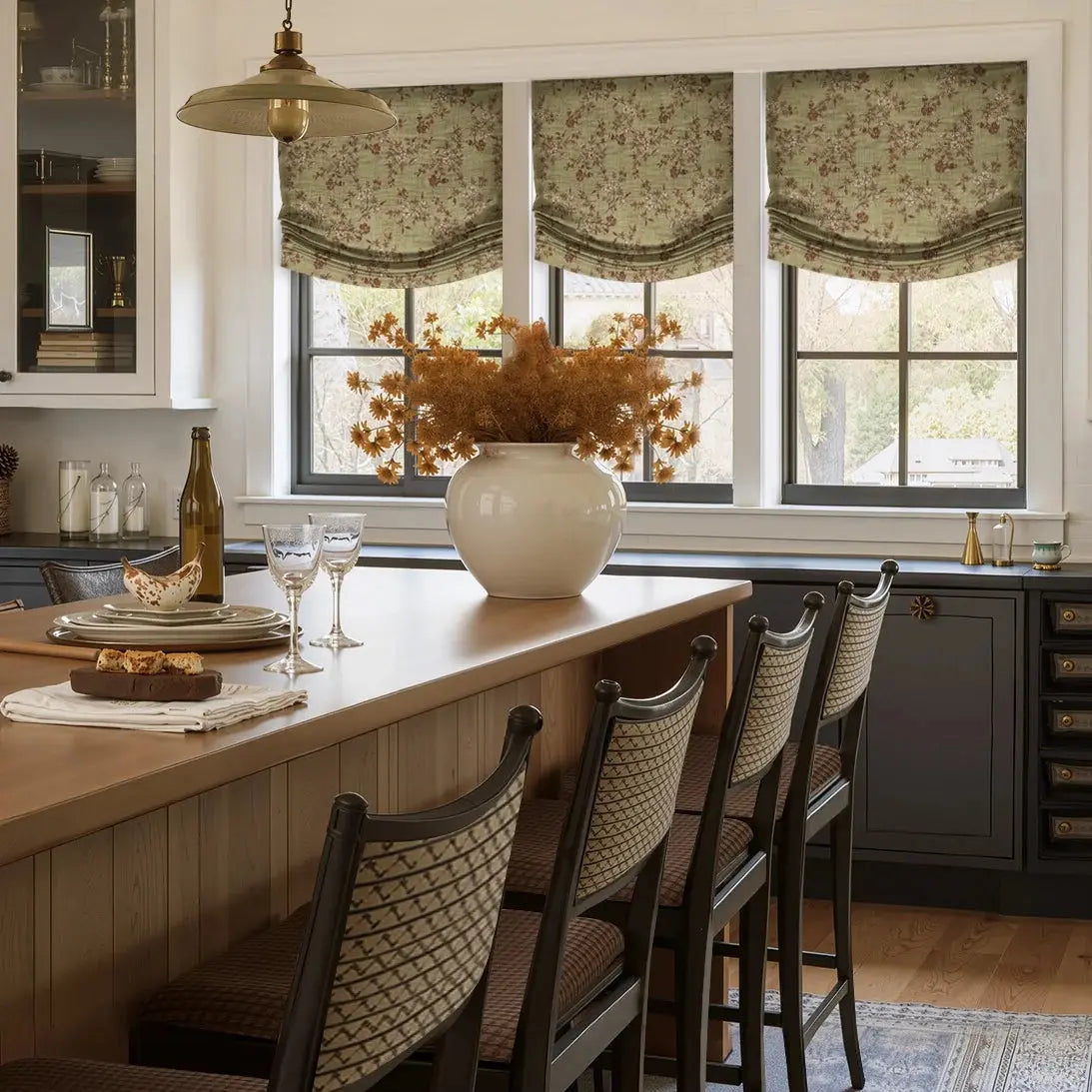 Custom Relaxed Roman Shades Cord Lift- -TWOPAGES