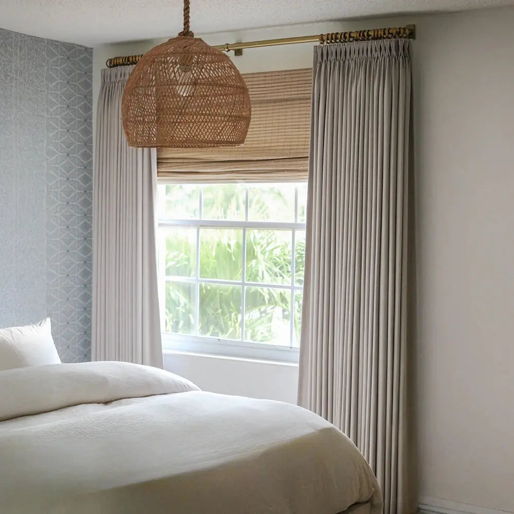 Isabella heavyweight cotton pleated drapery for elegant insulated interiors