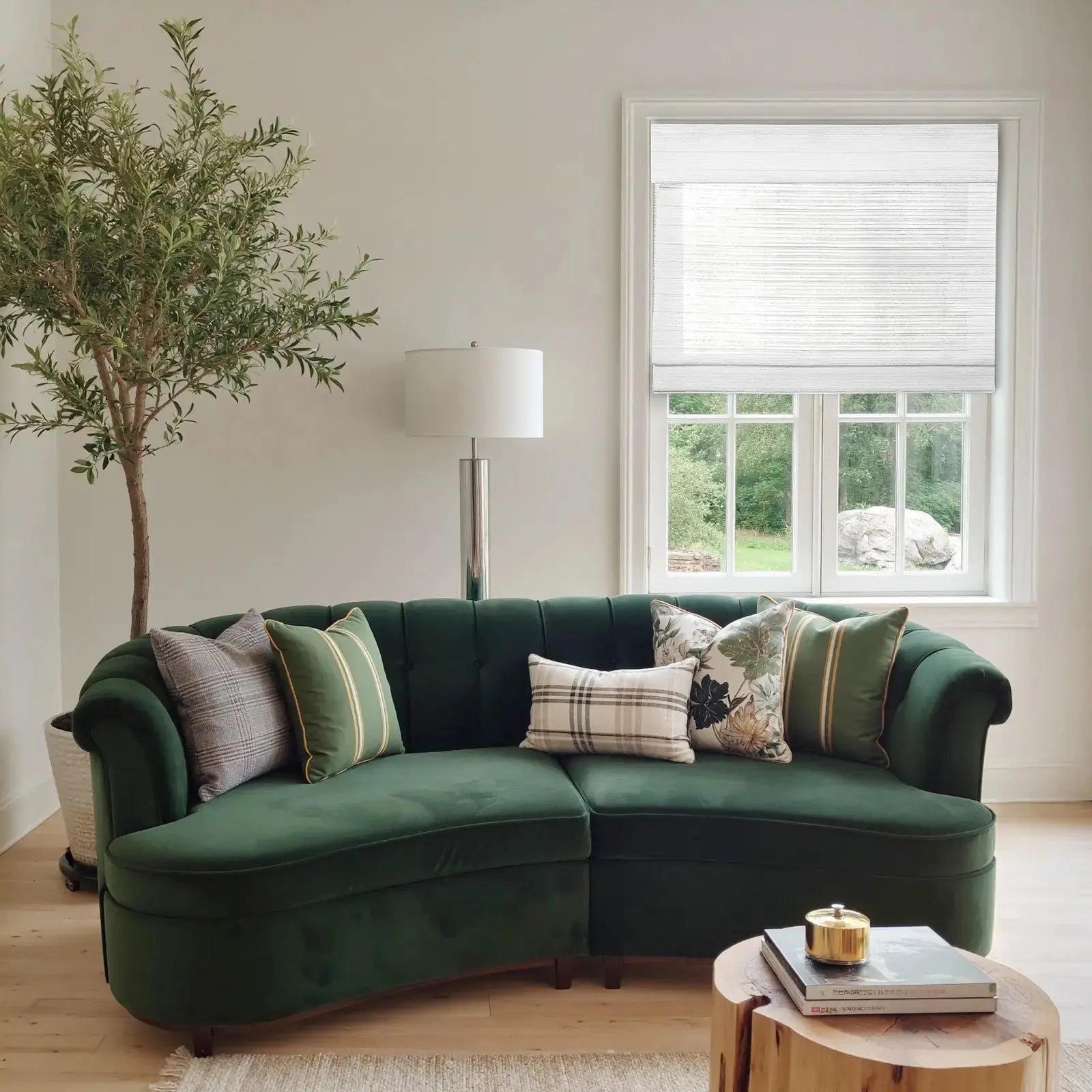 Rae Natural Ramie Flax Woven Wood Shades - Series C -TWOPAGES CURTAINS