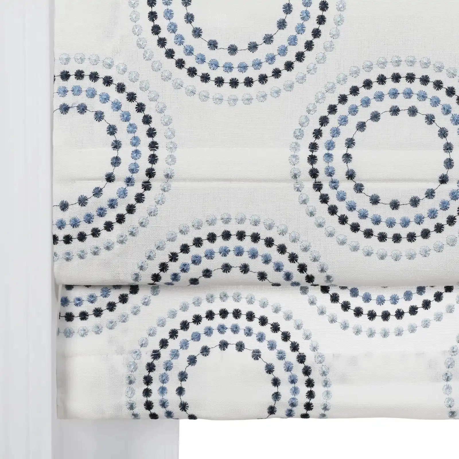 Linnea Linen Cotton Embroidered Roman Shade Cordless -TWOPAGES