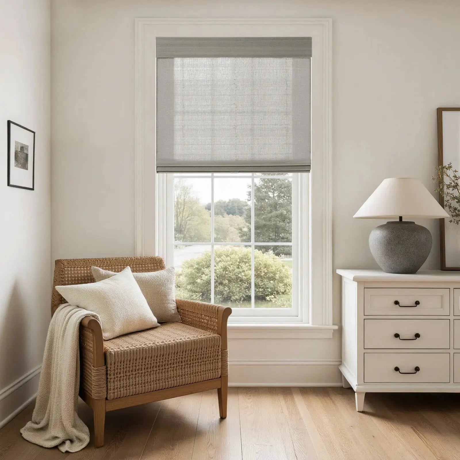 Lay Natural Woven Bamboo Shade - Slate- Slate LN41-TWOPAGES CURTAINS