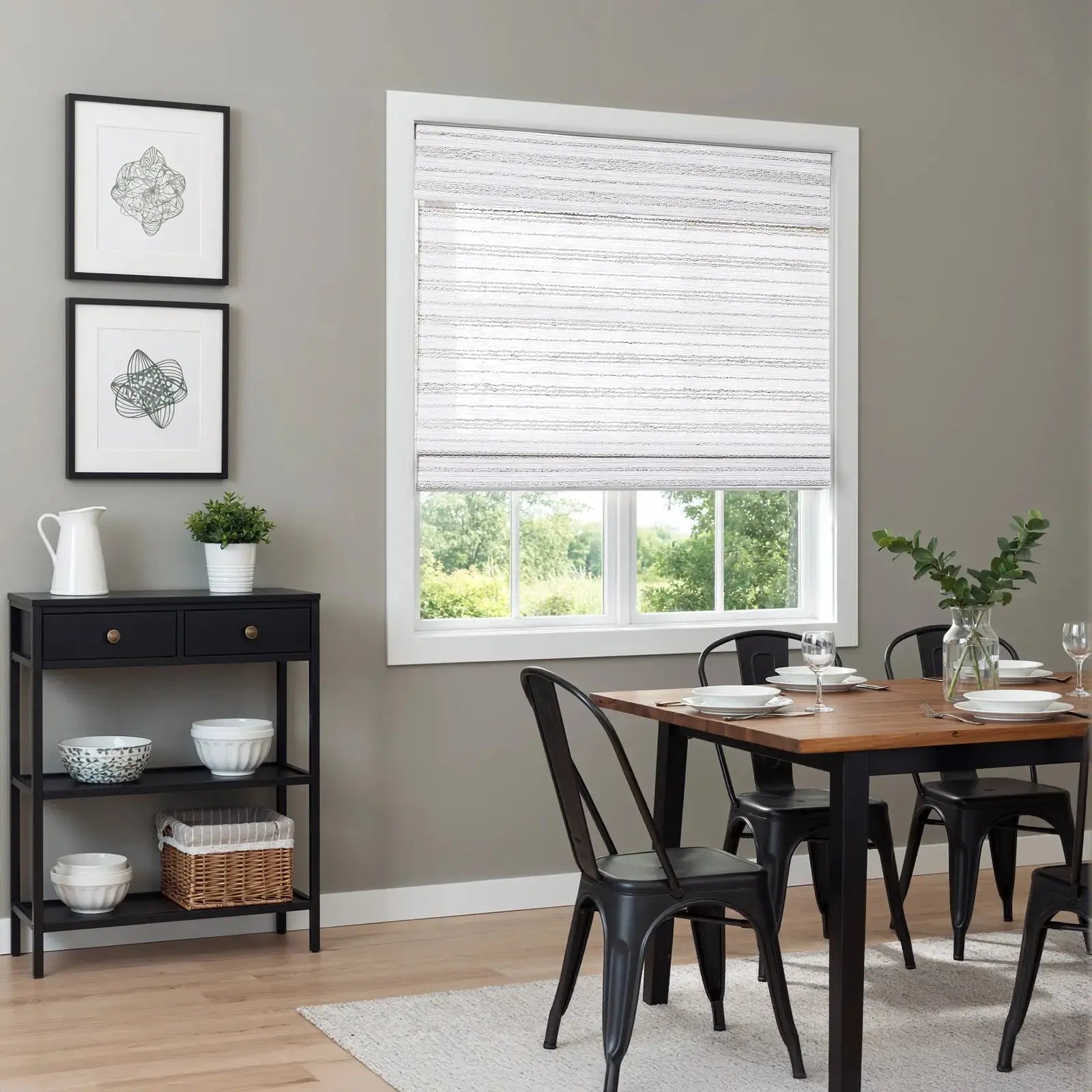Rae Natural Ramie Flax Woven Wood Shades - Series C -TWOPAGES CURTAINS