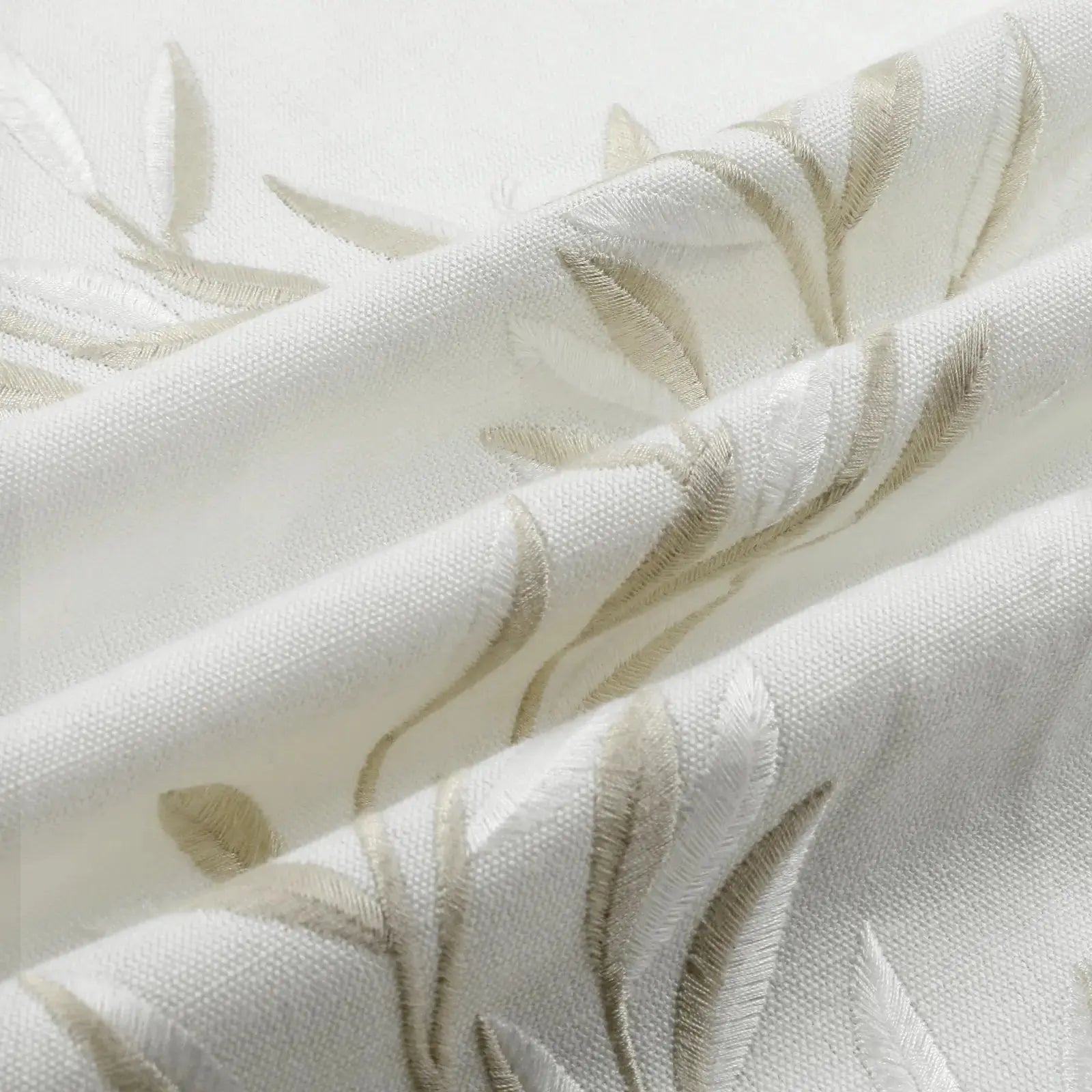 linen cotton embroidered pleated drapery for elegant insulated style