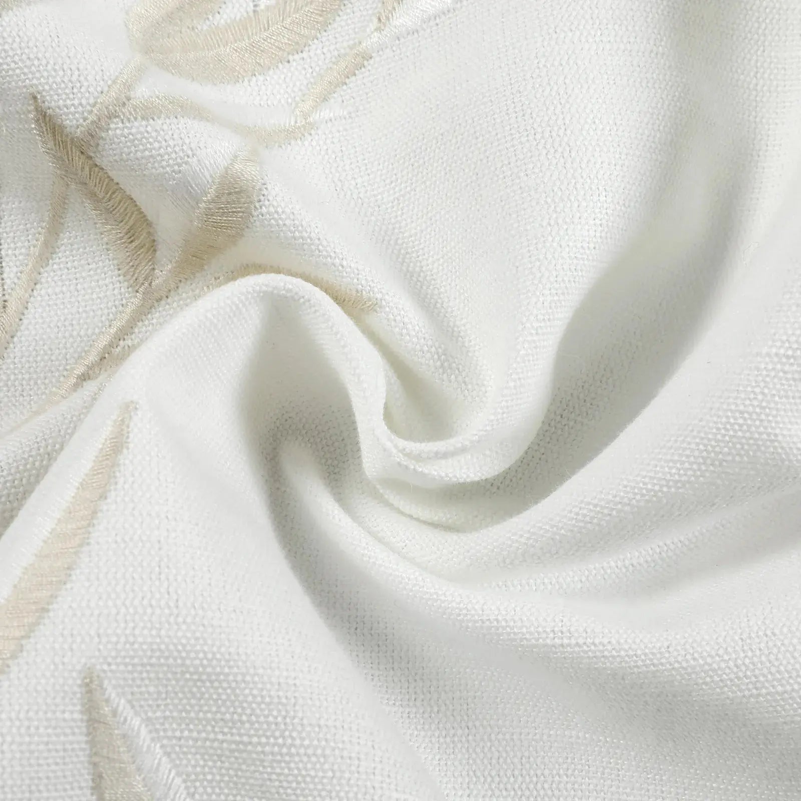 linen cotton embroidered pleated drapery for elegant insulated style