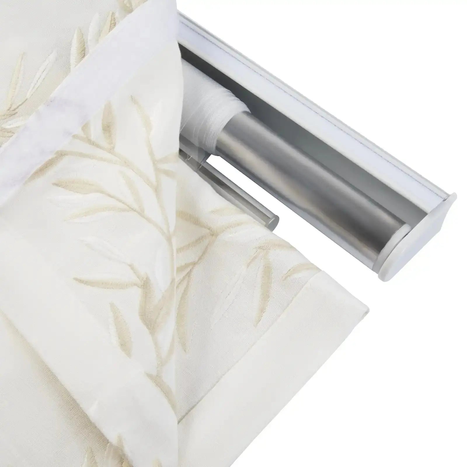 Linnea Linen Cotton Embroidered Roman Shade Cordless -TWOPAGES