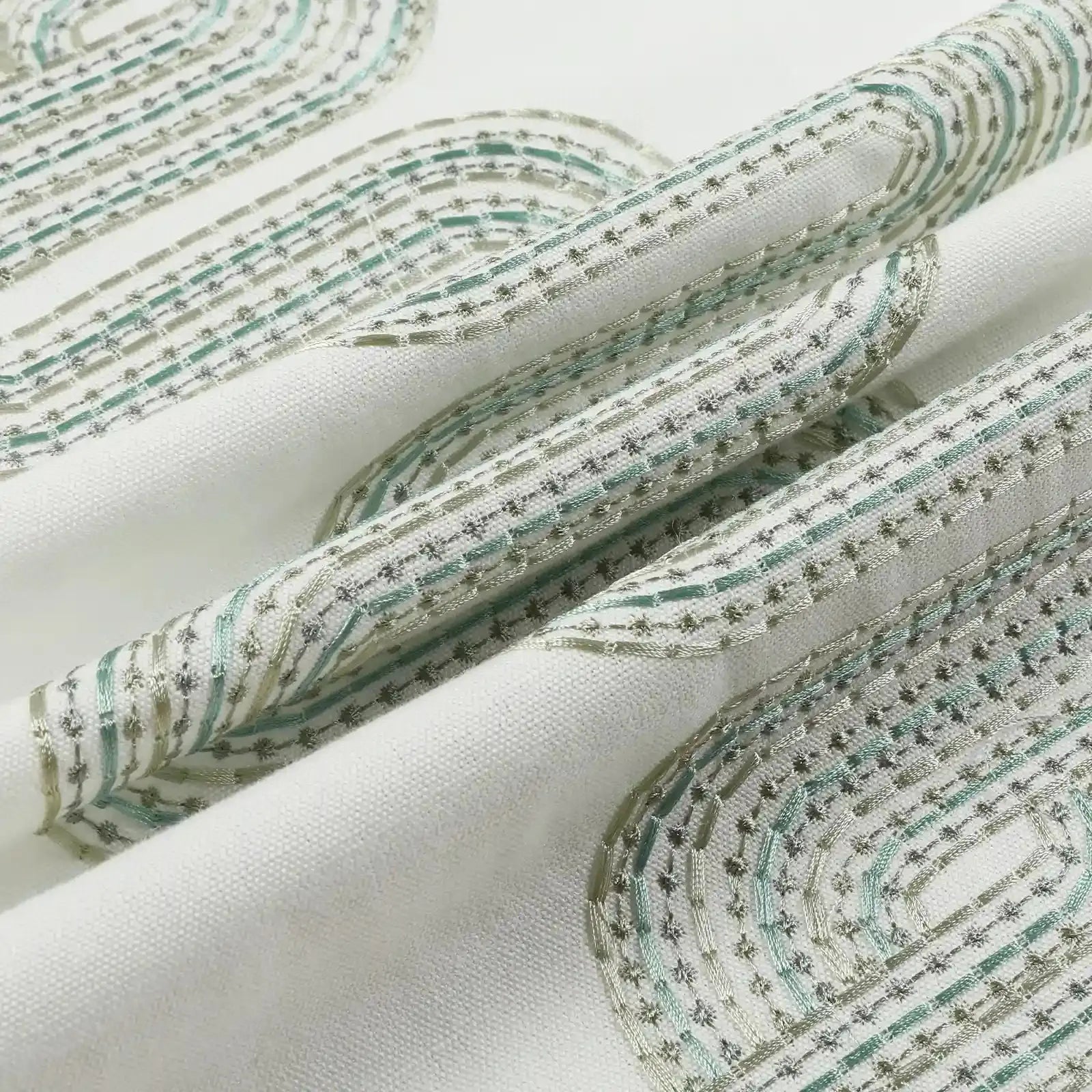 linen cotton embroidered pleated drapery for elegant insulated style