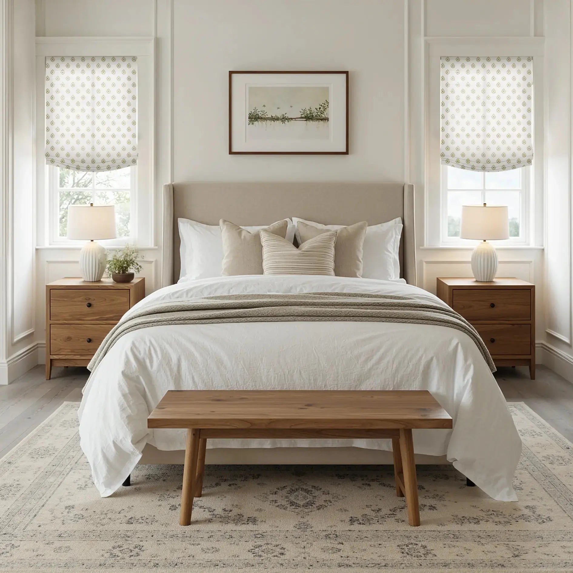 Custom Relaxed Roman Shades Cord Lift -TWOPAGES