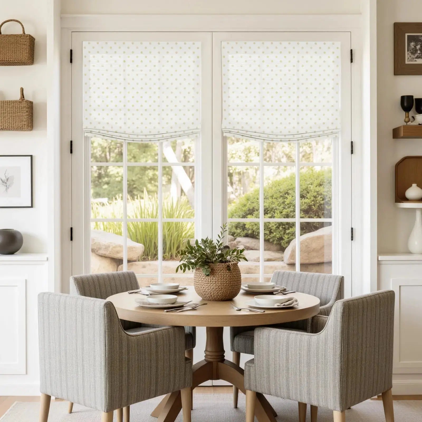 Isabella Cotton Relaxed Roman Shades Cord Lift -TWOPAGES