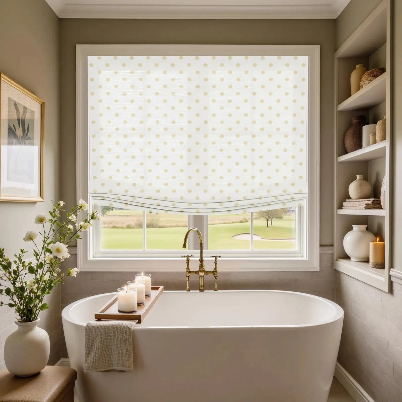 Isabella Cotton Relaxed Roman Shades Cord Lift -TWOPAGES