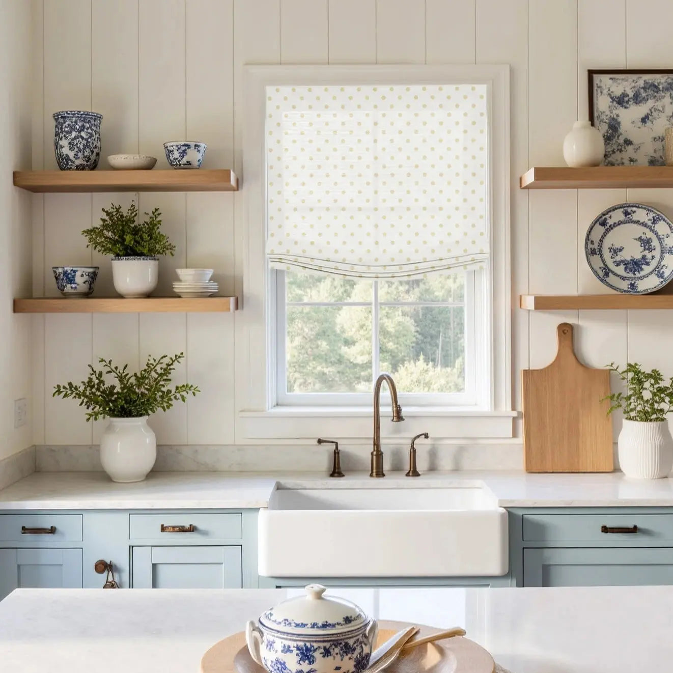 Isabella Cotton Relaxed Roman Shades Cord Lift -TWOPAGES