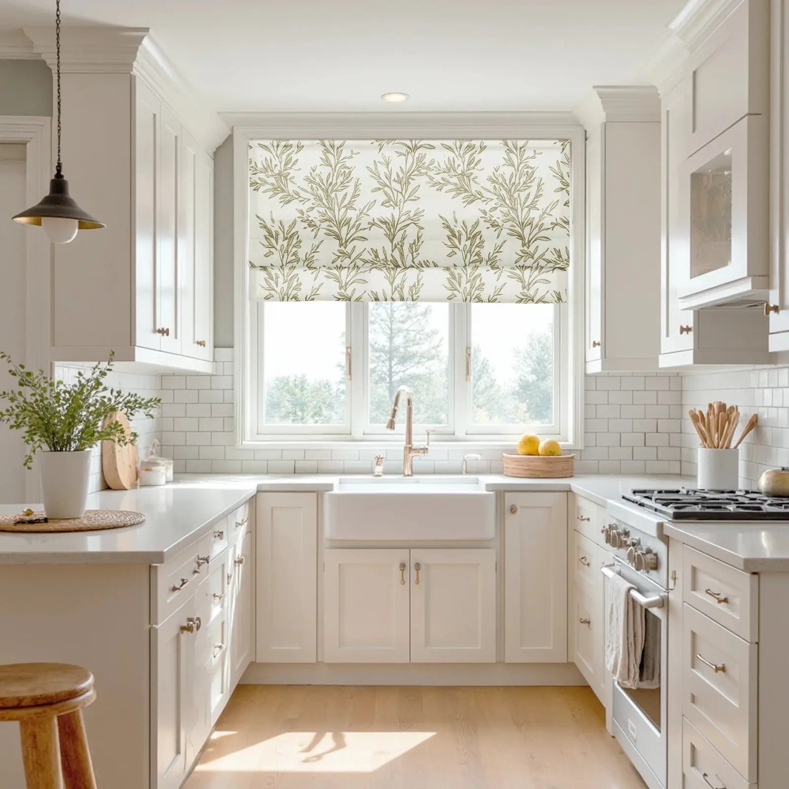 Sara Le Printed Roman Shade Cordless -TWOPAGES