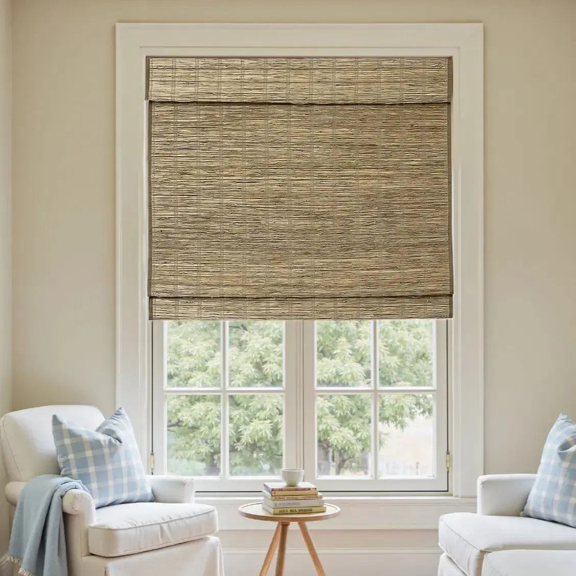 Rae Natural Ramie Jute Woven Wood Shades - Series M -TWOPAGES CURTAINS