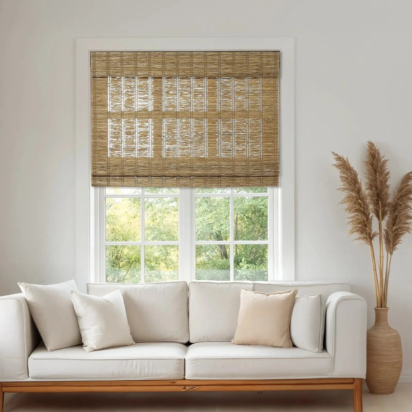 Rae Natural Ramie Jute Woven Wood Shades - Series M -TWOPAGES CURTAINS