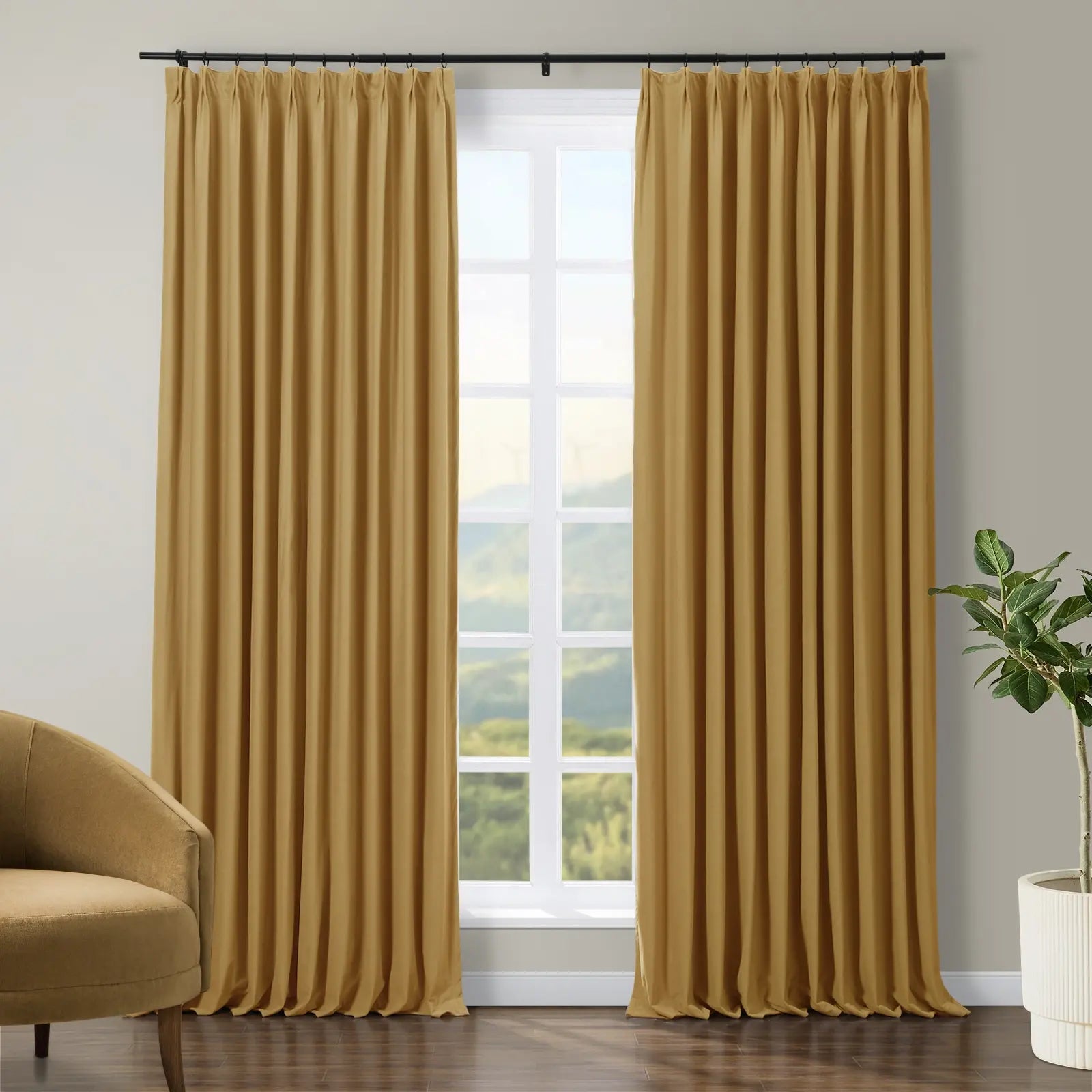 Tavis Premium Velvet Curtain Pleated TWOPAGES