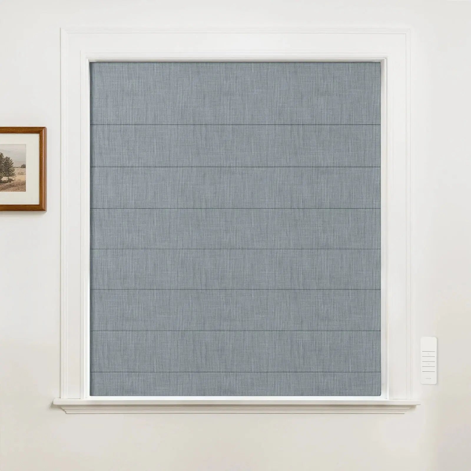 Alvin Motorized Linen Blackout Roman Shade -TWOPAGES