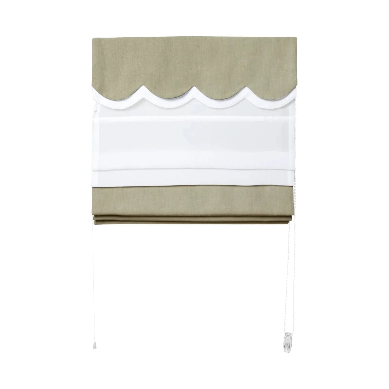 Custom Valanced Day Night Roman Shade Cord Lift -TWOPAGES