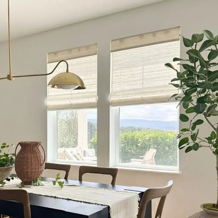 Lay Natural Ramie Bamboo Woven Shade - Wall White- -TWOPAGES CURTAINS