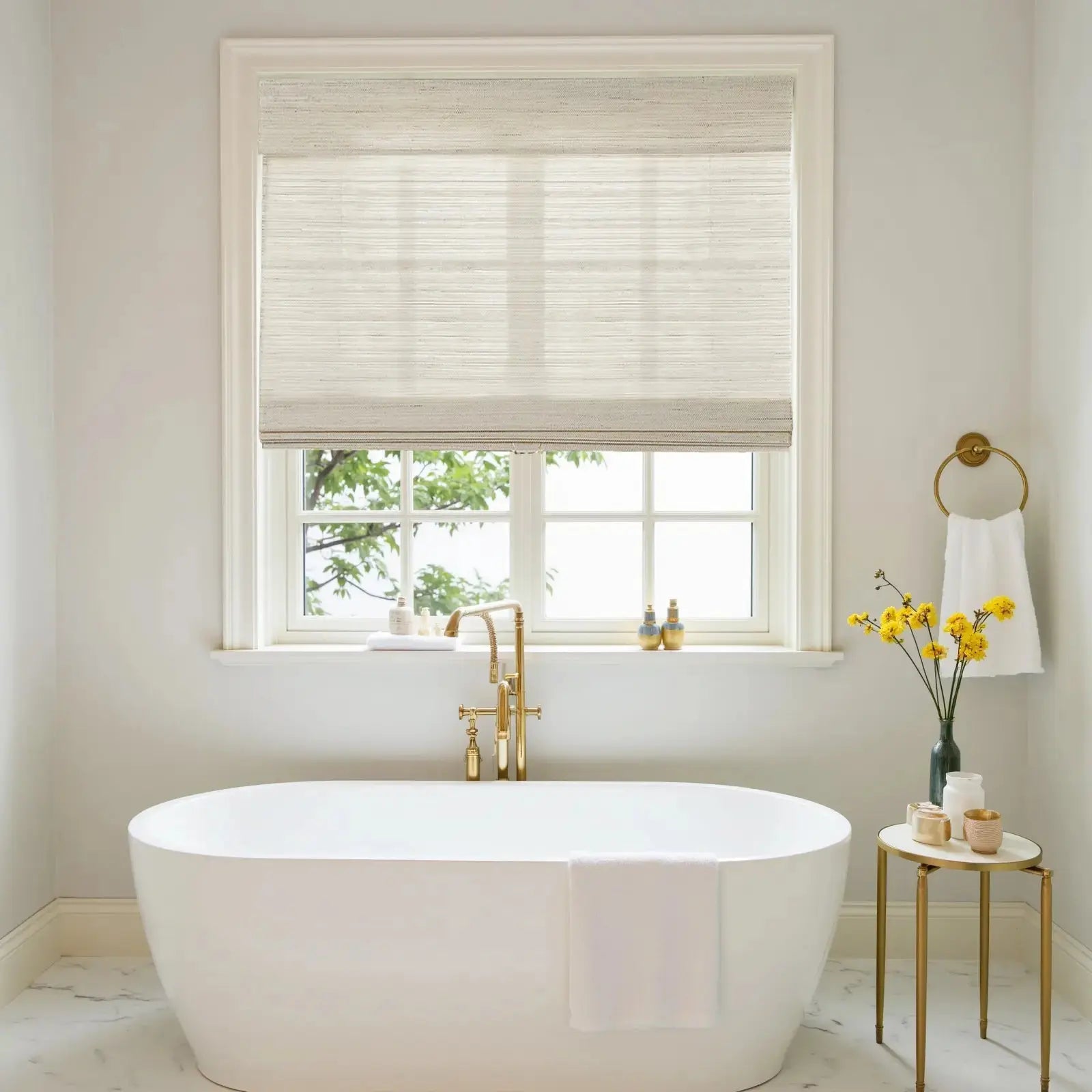 Natural Ramie Bamboo Woven Shade - Wall White -TWOPAGES CURTAINS