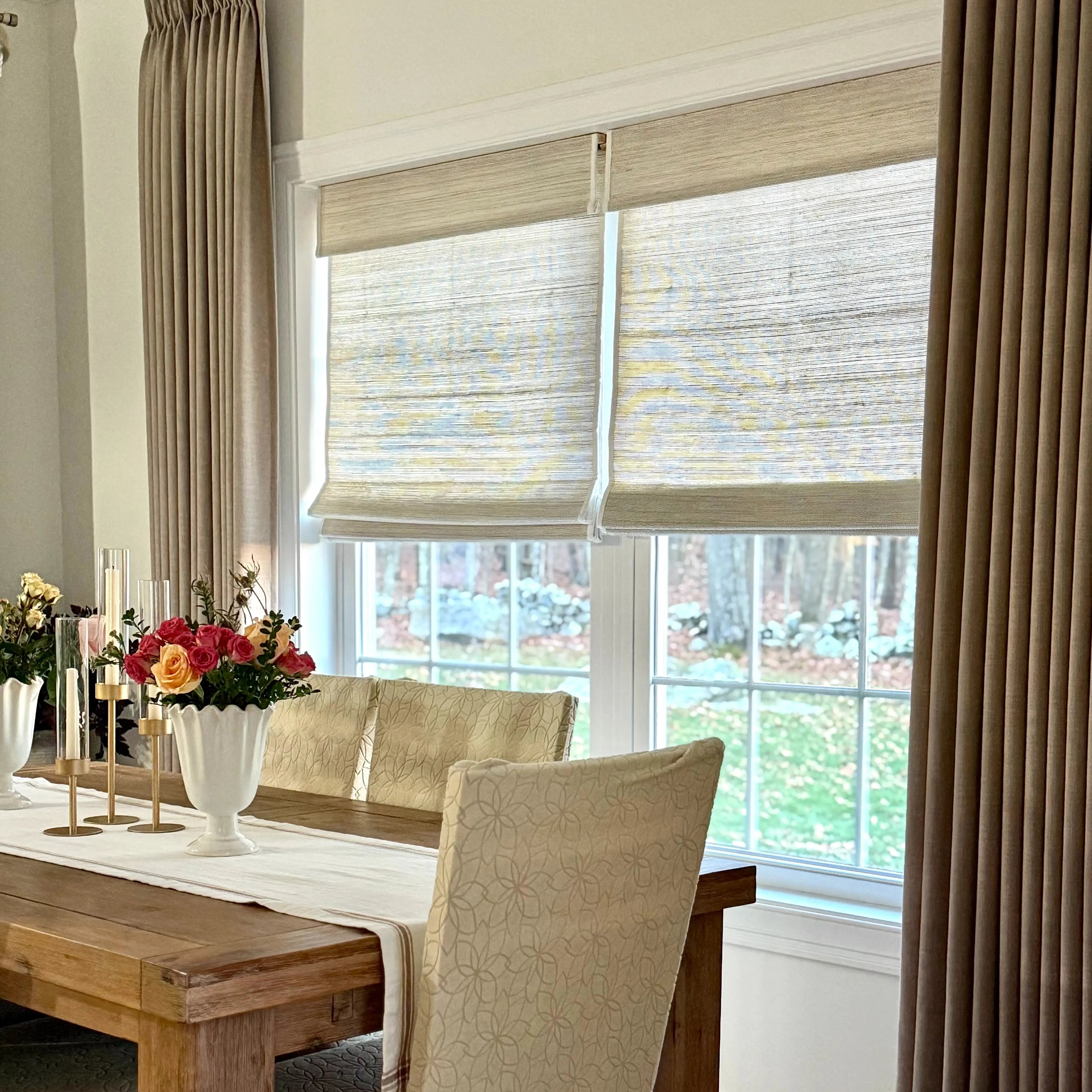 Lay Natural Ramie Bamboo Woven Shade - Wall White- -TWOPAGES CURTAINS