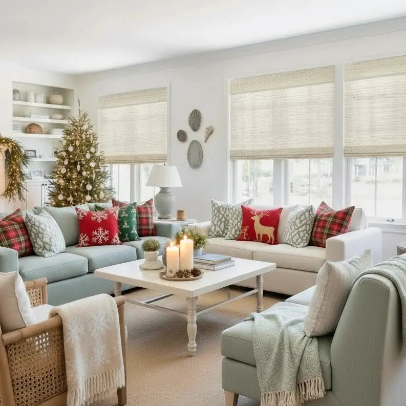 Lay Natural Ramie Bamboo Woven Shade - Wall White- -TWOPAGES CURTAINS