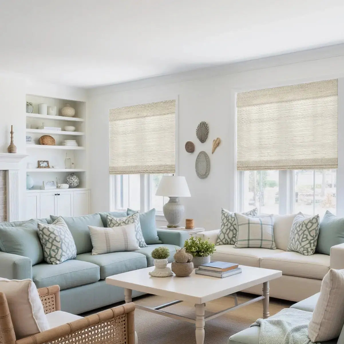 Natural Ramie Bamboo Woven Shade - Wall White -TWOPAGES CURTAINS