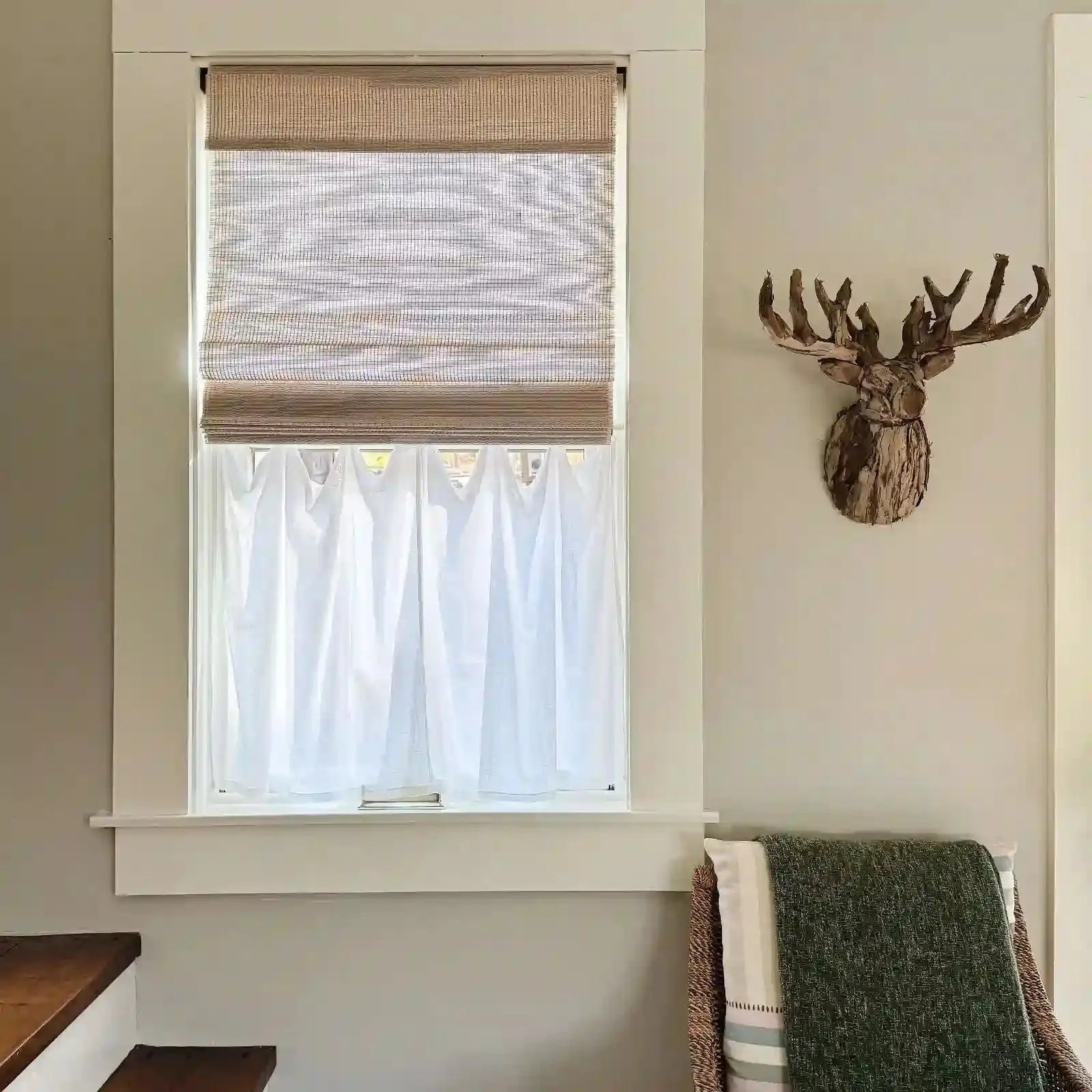 Sybil Bamboo Roman Shade Cordless -TWOPAGES CURTAINS