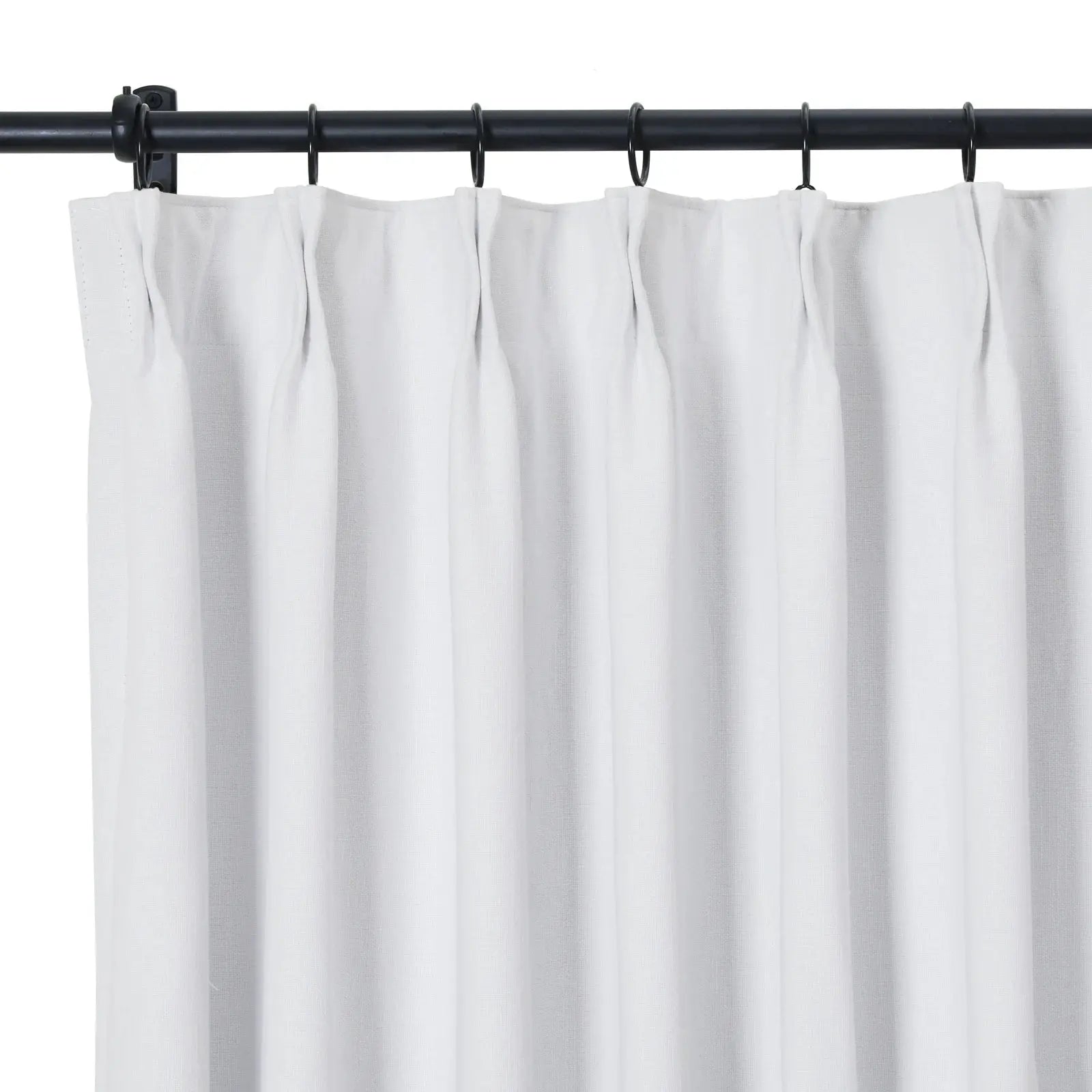 Broad 100 percent cotton plain weave pleated drapery for elegant insulated interiors