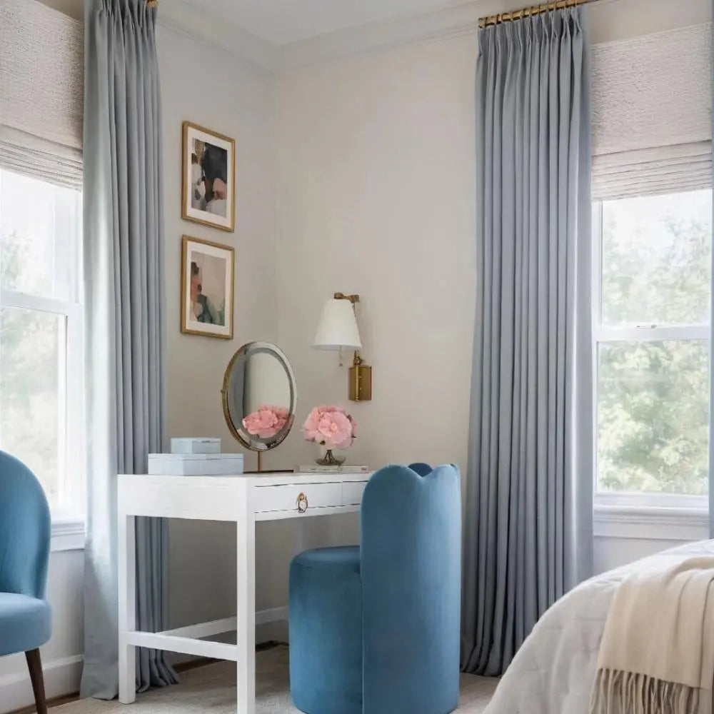 Isabella heavyweight cotton pleated drapery for elegant insulated interiors