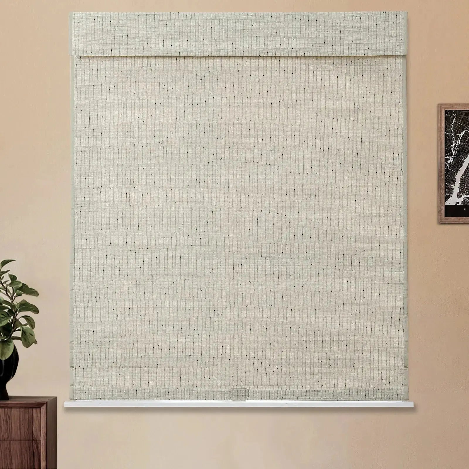 Sybil Bamboo Roman Shade- Winter White TWOPAGES CURTAINS