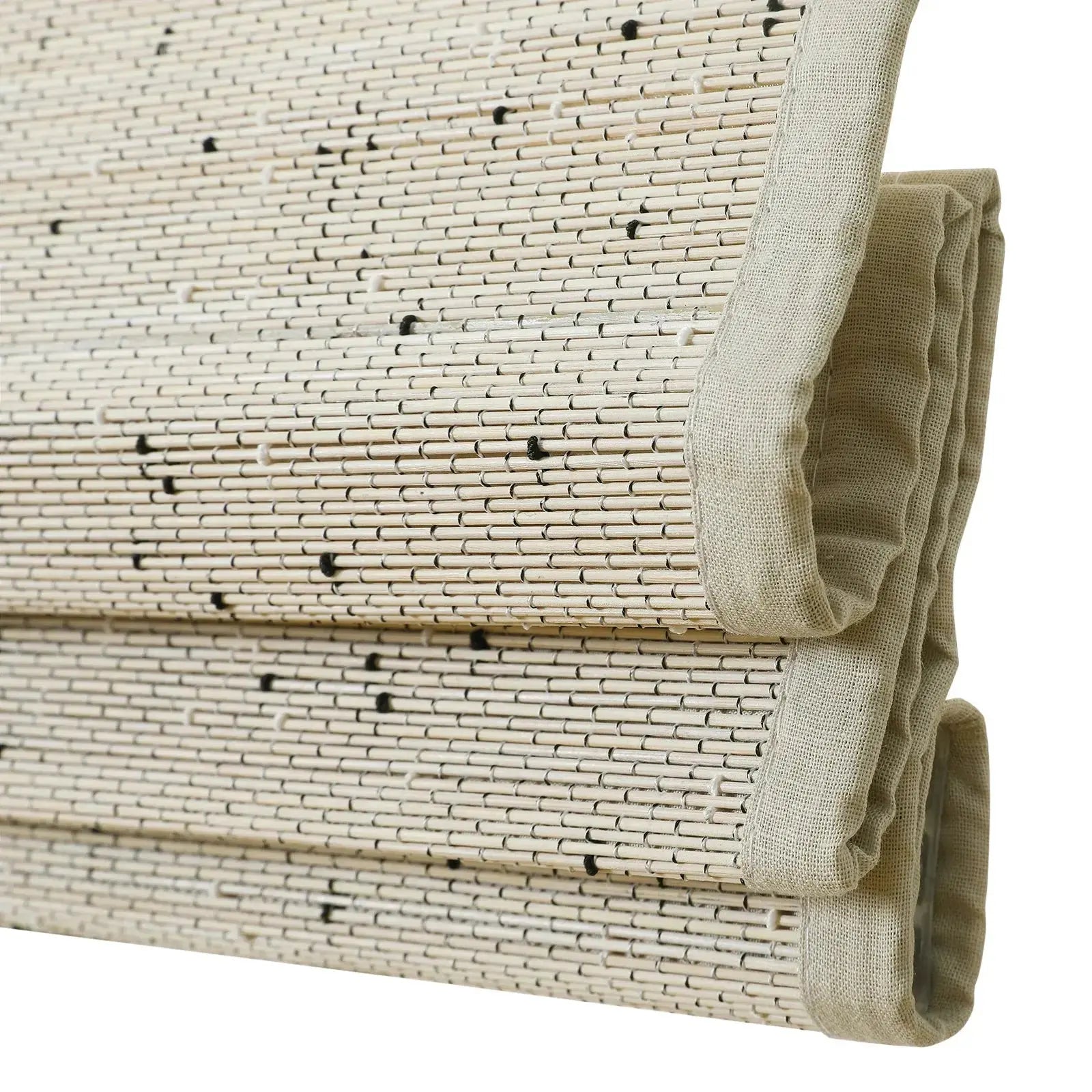 Sybil Bamboo Roman Shade- Winter White TWOPAGES CURTAINS