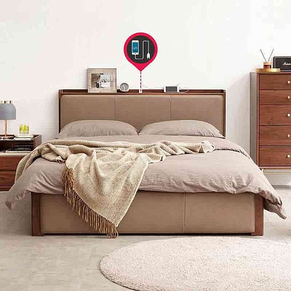 YesWood Compact Box Bed - Twin Size, Storage Drawers, Oak Finish